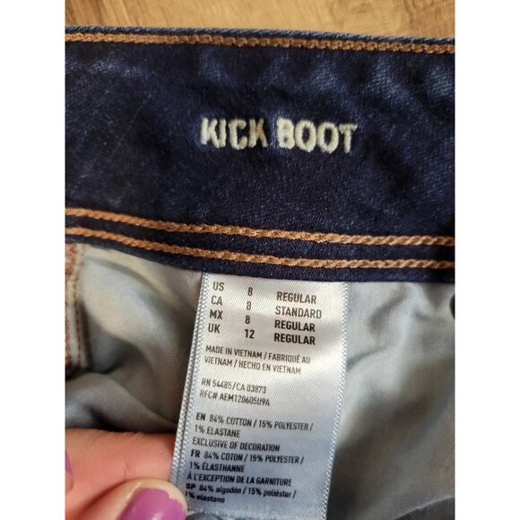 American Eagle Super Stretch Low-Rise Kick Boot Jeans Women's Size 8 regular - Picture 5 of 9
